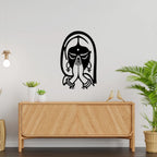 Namaste metal wall art black matte finish wall hanging in living room