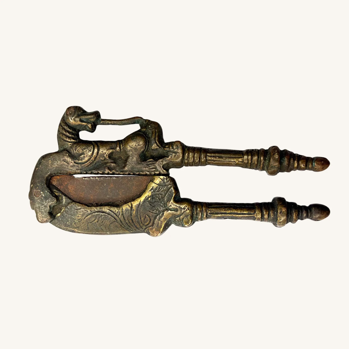 Antique Brass Nutcracker with Horse Figure Handle