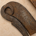 Antique Hand-Forged Iron Nutcracker with Engraved Border