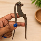 Antique Hand-Forged Nutcracker with Brass Rosette