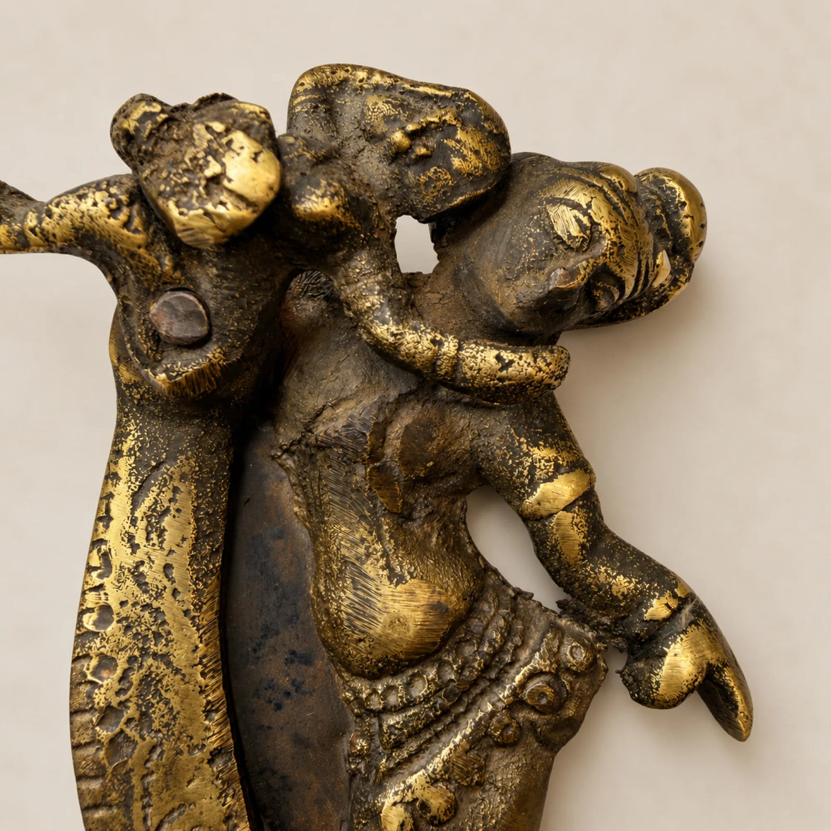 Antique Brass Figural Curio - Dancing Legs Motif