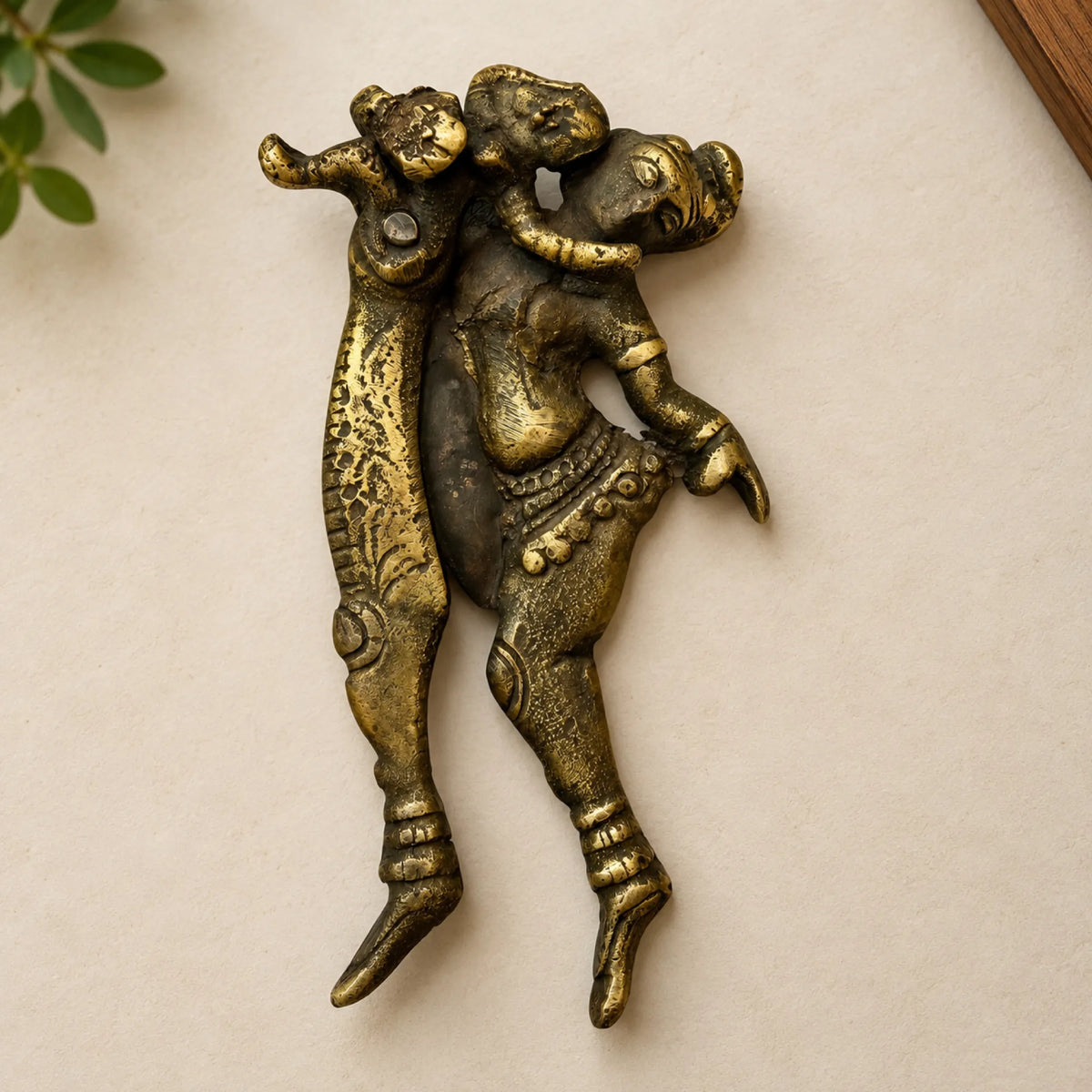 Antique Brass Figural Curio - Dancing Legs Motif