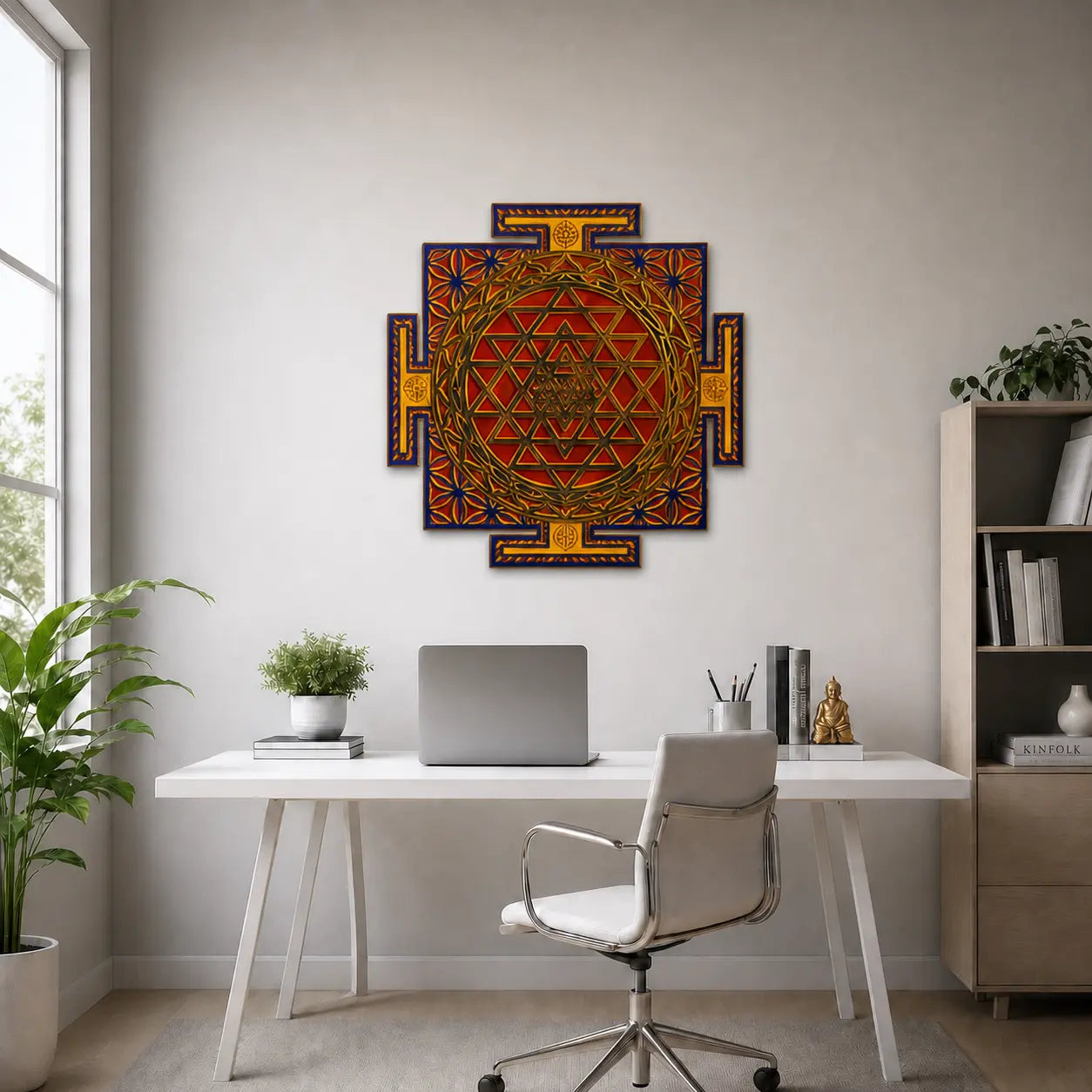 Sri Yantra Wall Hanging | Acrylic Sacred Geometry Art | 16x16 Decor