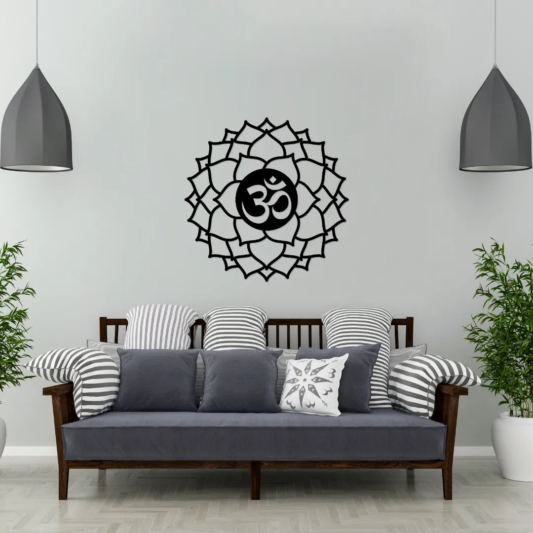 Om Lotus Metal Wall Art home meditation decor
