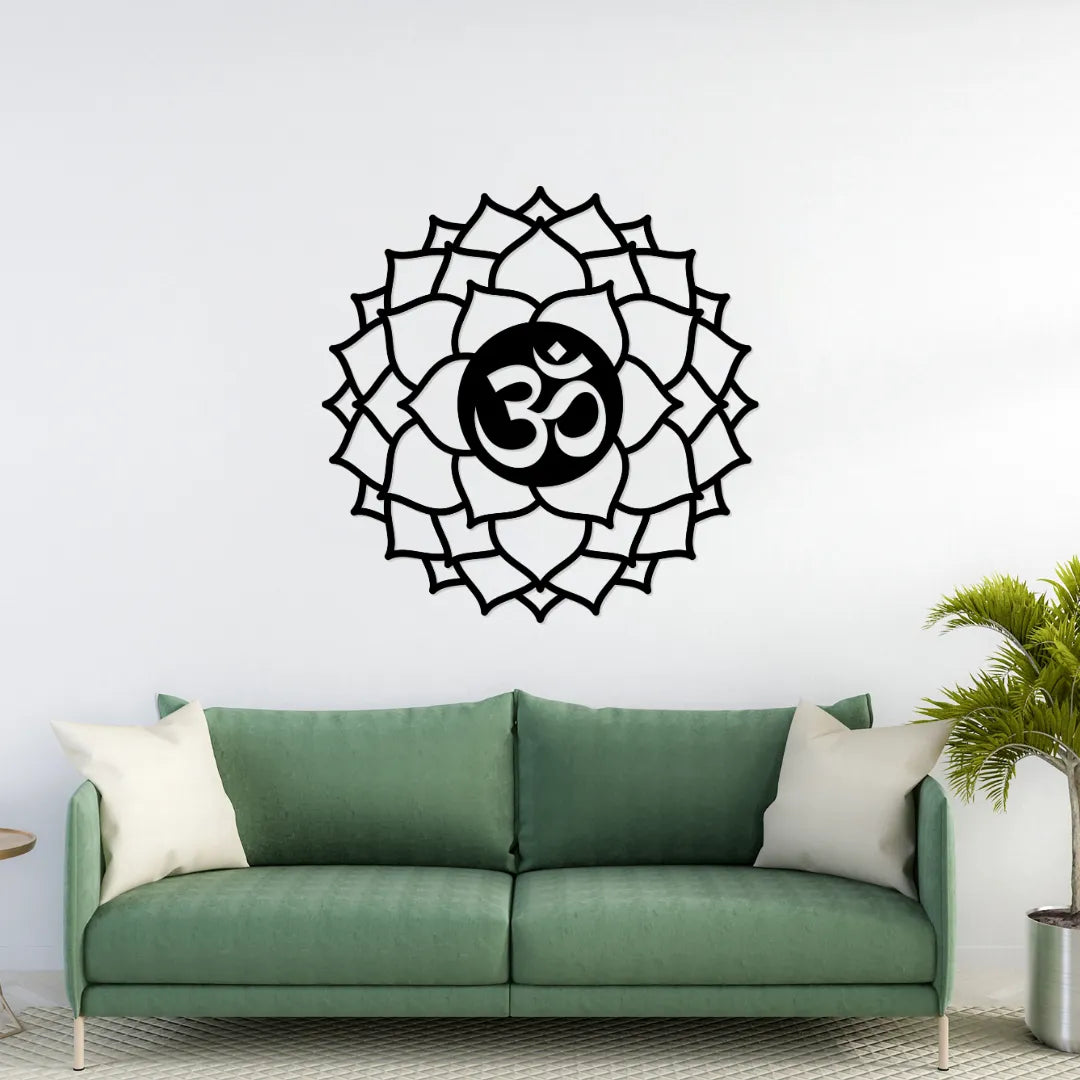 Om Lotus Metal Wall Art living room wall decor