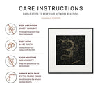Om Shree Namah Surpur art Infographic listing handmade Surpur painting, handmade paper, premium frame, protective glass, and eco-friendly ink details
