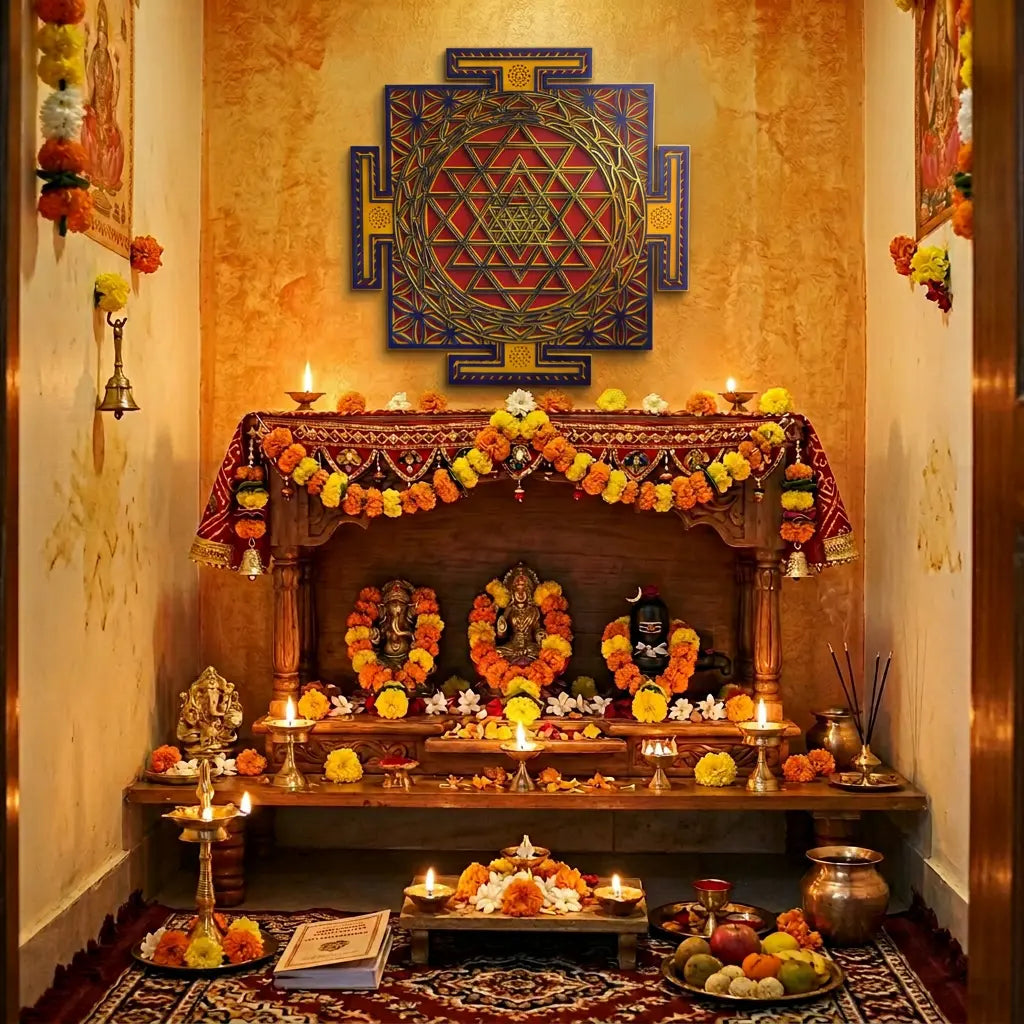 Sri Yantra Wall Hanging | Acrylic Sacred Geometry Art | 16x16 Decor