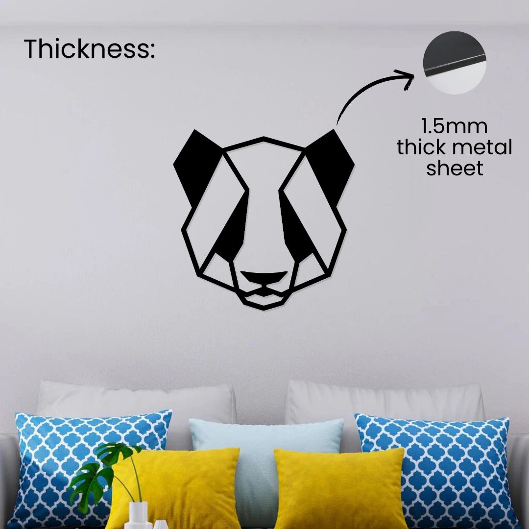 Panda Face Metal Wall Art 1.5mm thick metal sheet