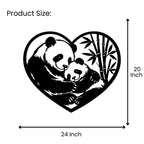 Panda Love Metal Wall Art 24 inch x 20 inch size guide