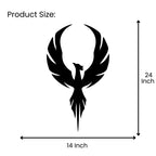 Phoenix metal wall art size chart 24 inch tall x 14 inch wide