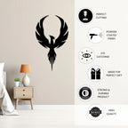Phoenix metal wall decor features icons perfect cutting powder coated eye catching gift durable high quality