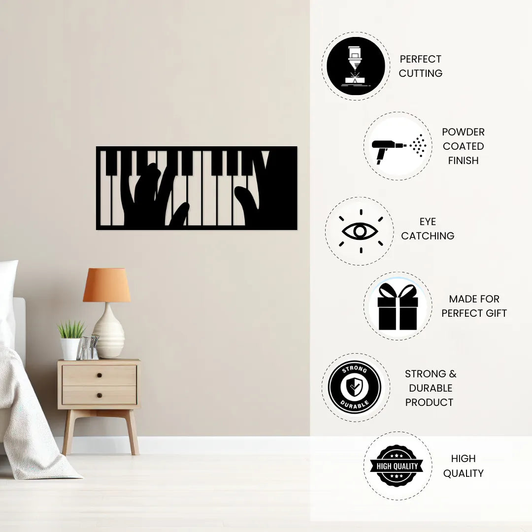 Piano keyboard metal wall decoration precision cut powder coated strong and durable