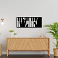 Piano keys metal wall art black matte finish music wall decor in living room