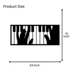 Piano keys metal wall art size guide 24 inch wide x 10 inch tall