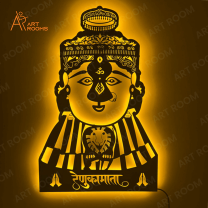 Renukamata metal wall art 16x24 inch with LED light – spiritual wall décor