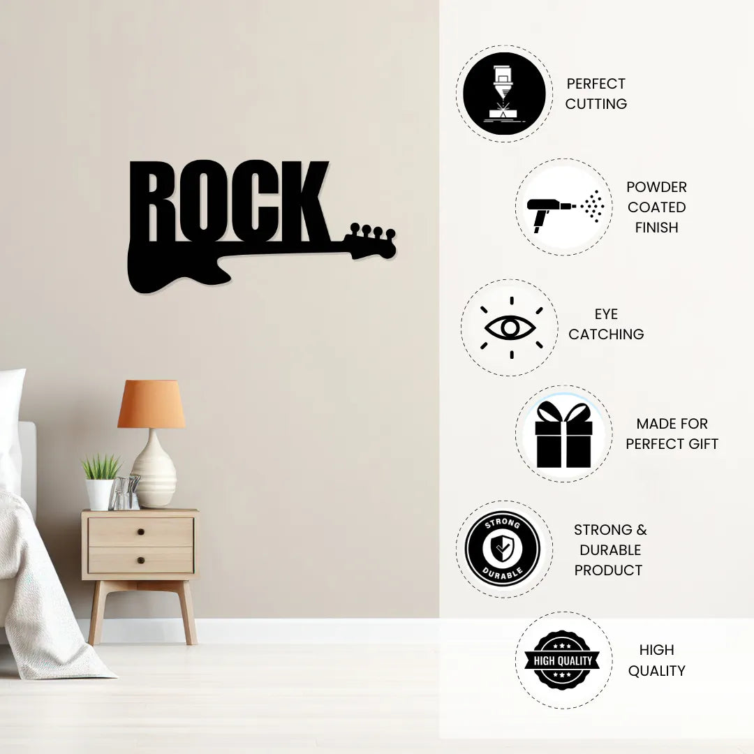 Rock guitar metal wall decoration precision cut strong and durable gift decor