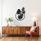 Round leaf metal wall art minimalist decor
