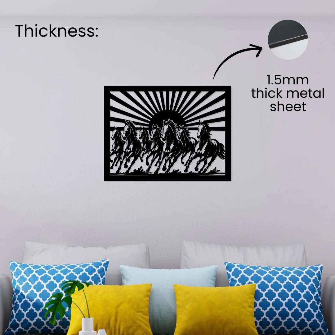 Running Horses Metal Wall Art 1.5mm thick metal sheet