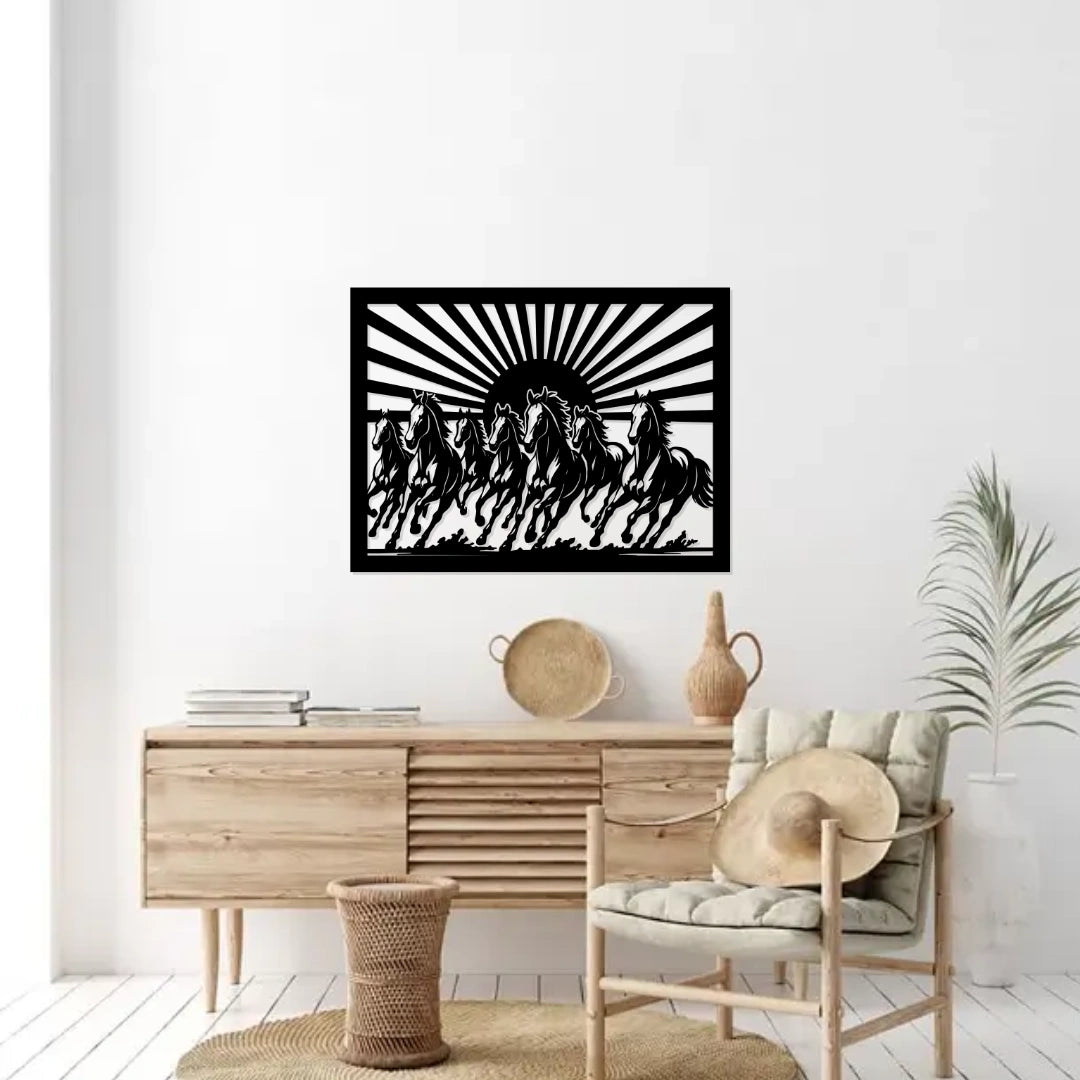 Running Horses Metal Wall Art hallway wall decor