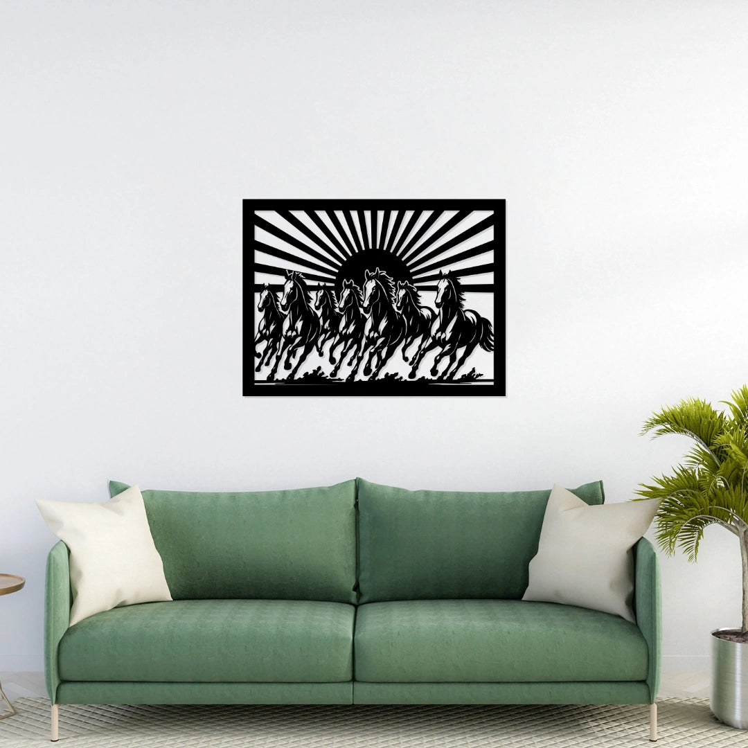 Running Horses Metal Wall Art living room wall decor