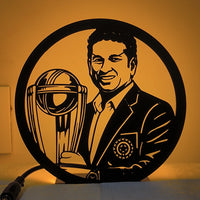 Sachin Tendulkar LED Table Lamp Cricket Trophy Design – Desk Décor
