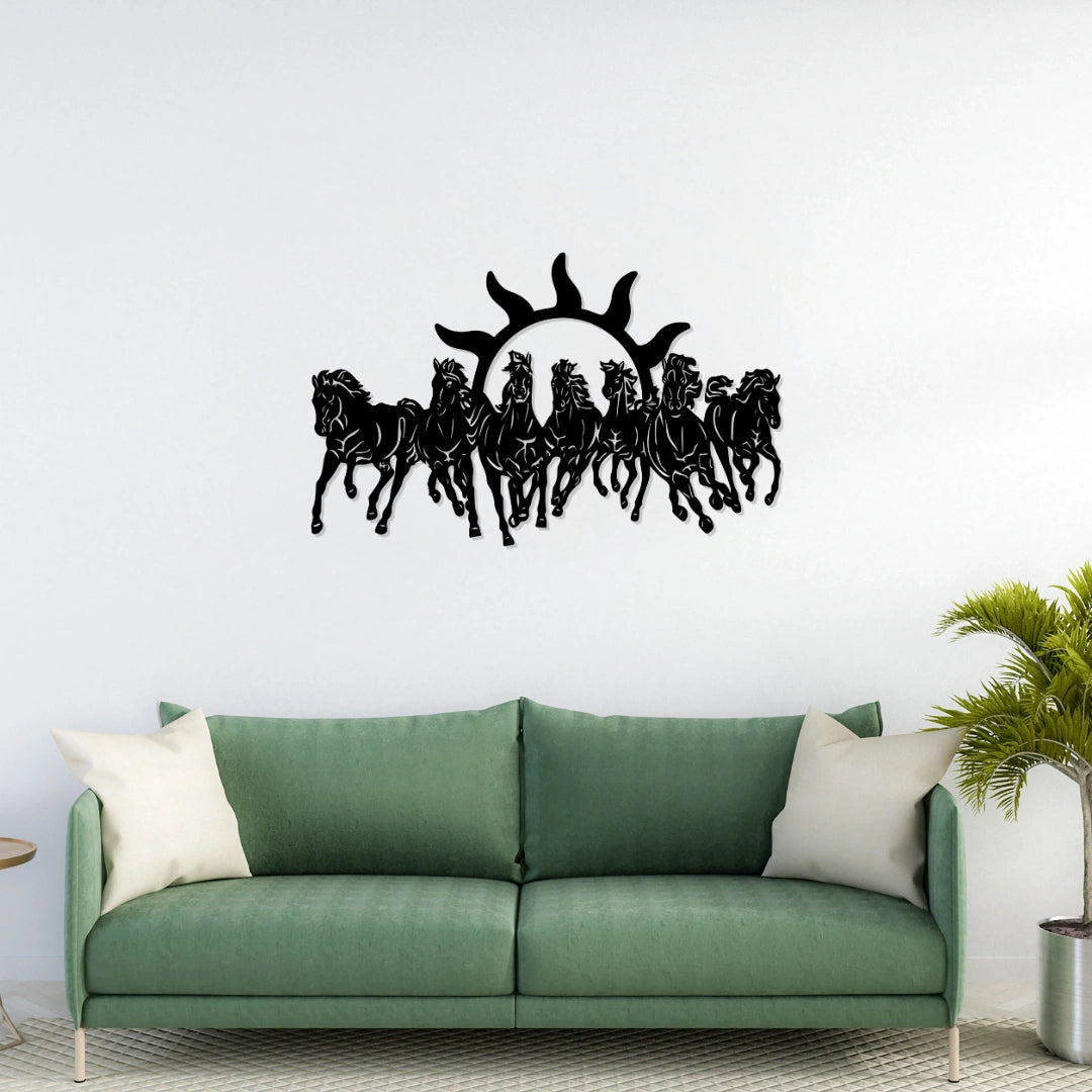 Seven Horses Metal Wall Art sofa wall decor
