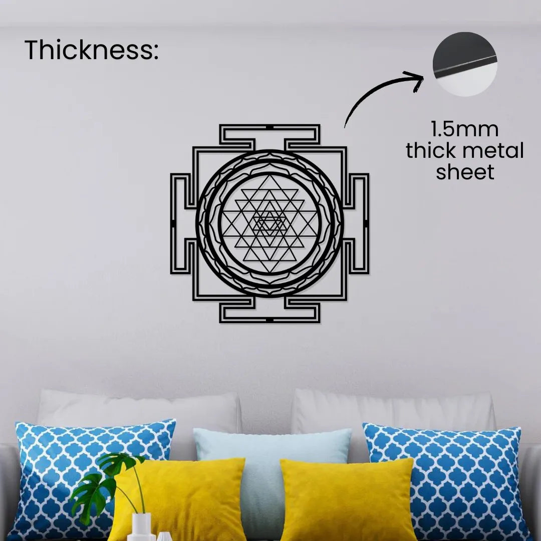 Shree Yantra Metal Wall Art 1.5mm thick metal sheet