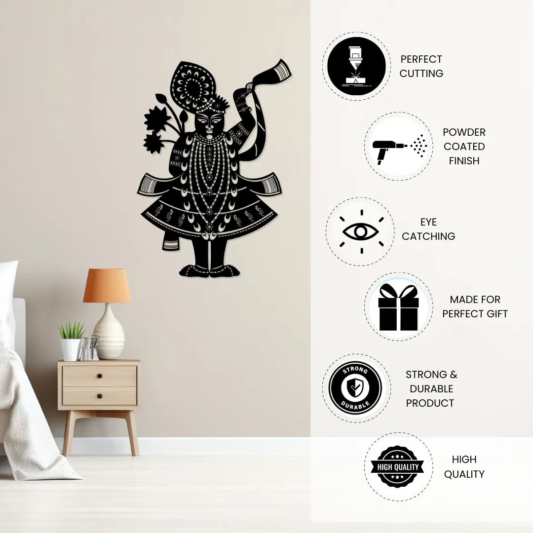Shreenath Ji Metal Wall Art powder coated finish