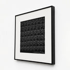 Side angle of black metal frame showing depth on Human Faces wall art
