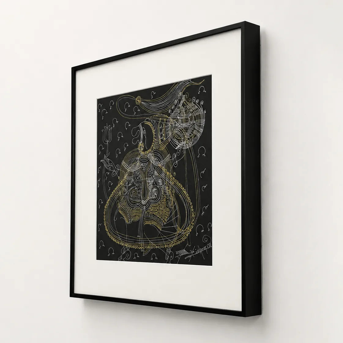 Side angle of black metal frame showing depth on Untitled wall art
