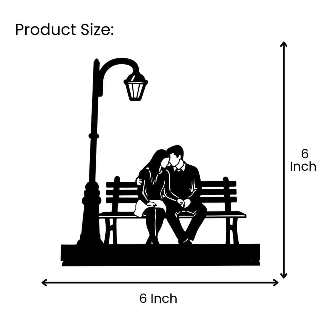 Streetlamp Lovers Light product size 6 inch by 6 inch measurement image
