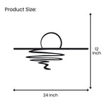 Sunset reflection metal wall art size chart 24x12 inch