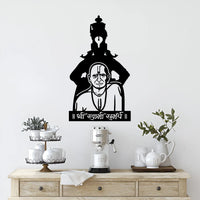 Artrooms Swami Samarth and Vitthal Metal Wall Art - Wall Decoration | Wall Hanging (14x24 inch) | Black Matte Finish