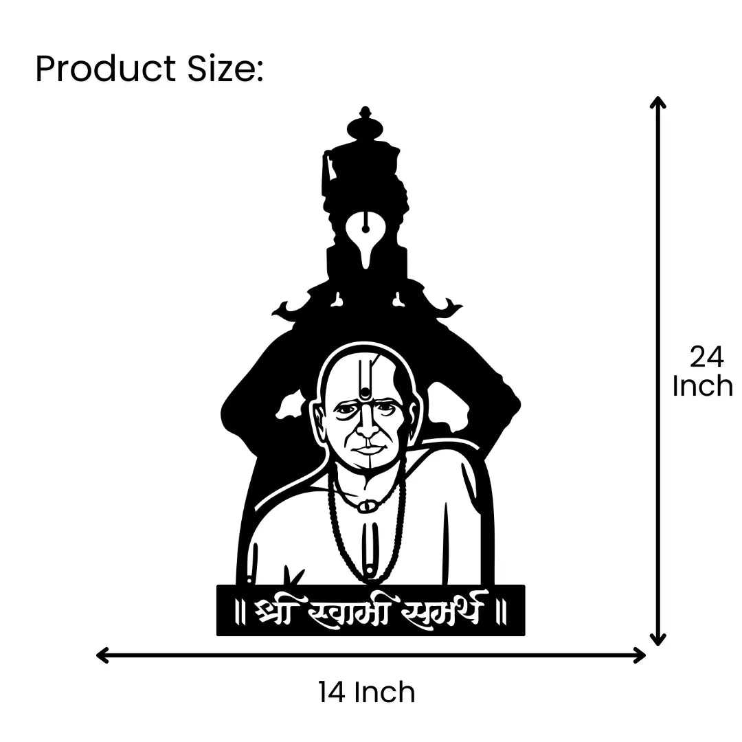 Swami Samarth Metal Wall Art - size 14x 24inch