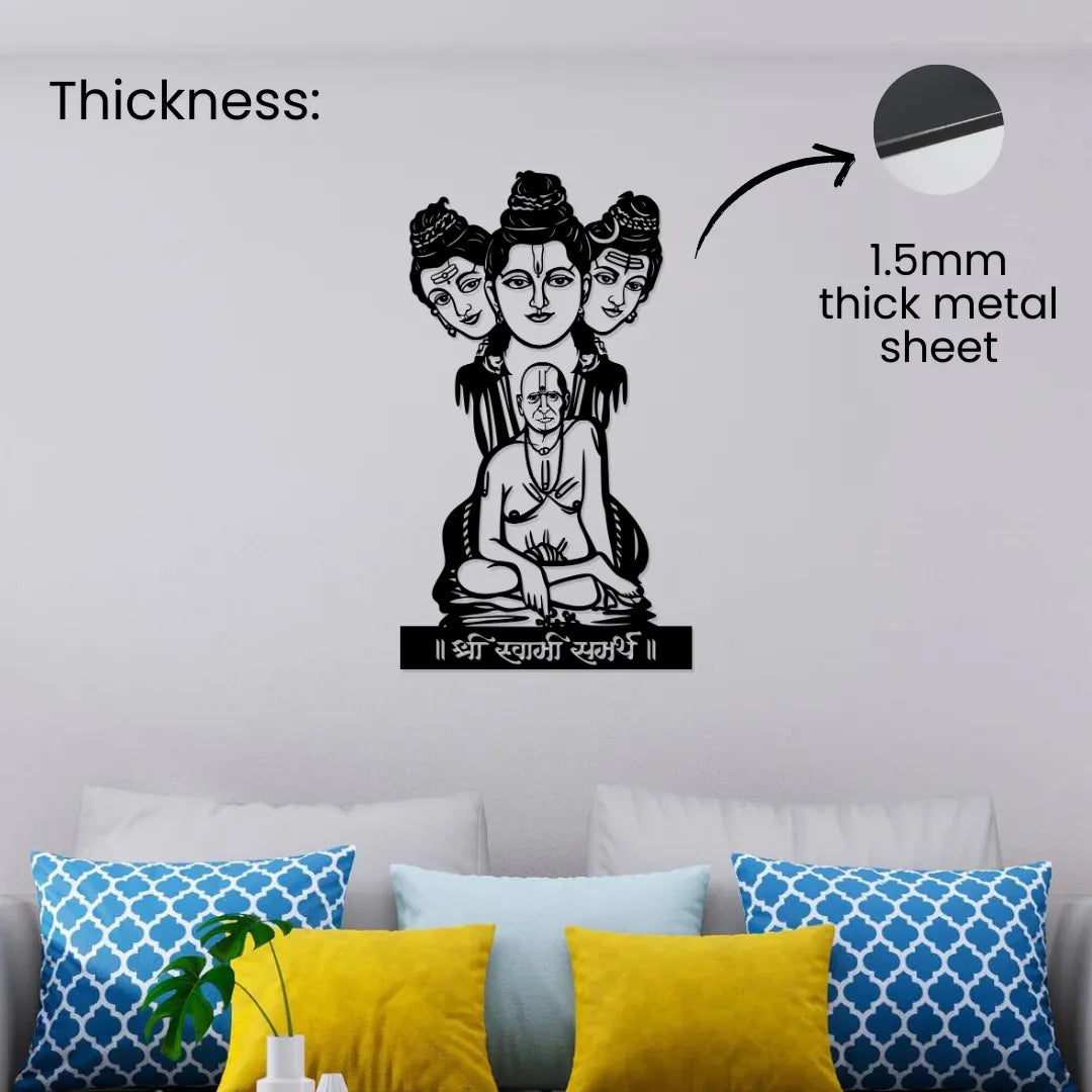 Swami Samarth Metal Wall Art 1.5mm thick powder coated metal