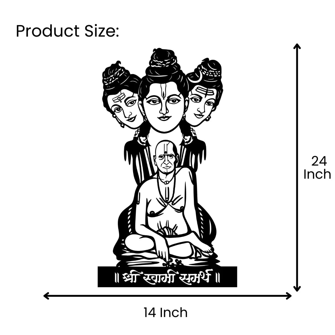 Swami Samarth Metal Wall Art dimensions 24 inch x 14 inch