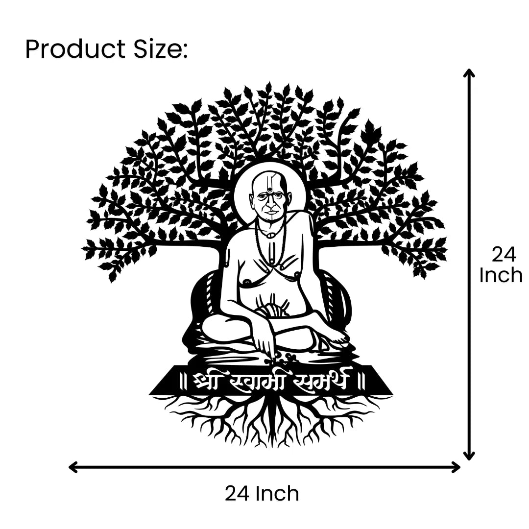 Swami Samarth Metal Wall Art size 24x24 inch