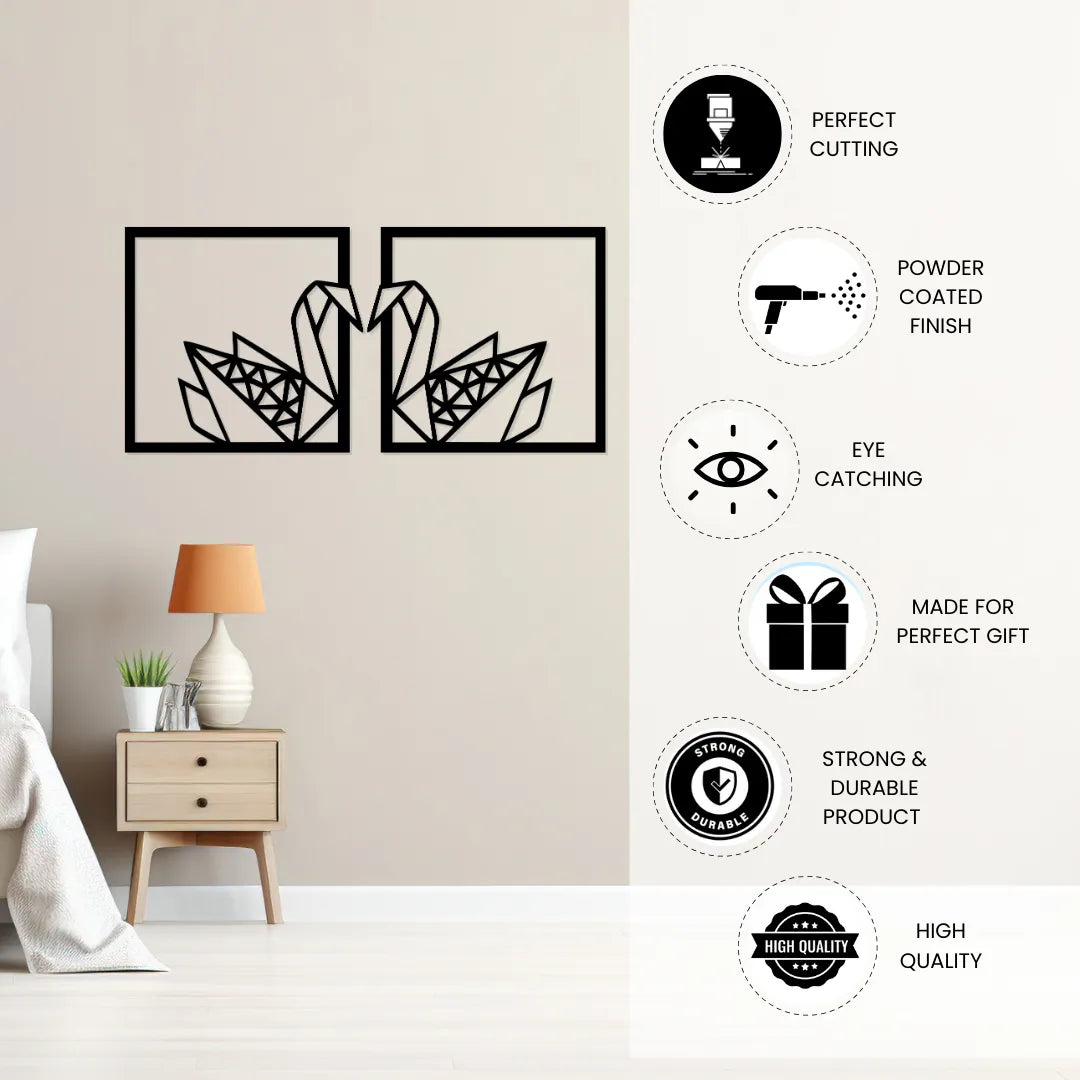 Swan metal wall decor features icons perfect cutting powder coated eye catching gift durable high quality