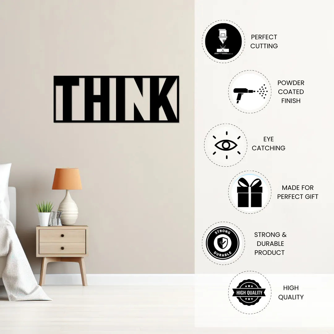 THINK Metal Wall Art powder coated finish details