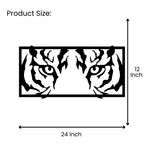 Tiger Eyes Metal Wall Art 24 inch x 12 inch size guide