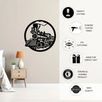 Train Metal Wall Art powder coated finish details home look