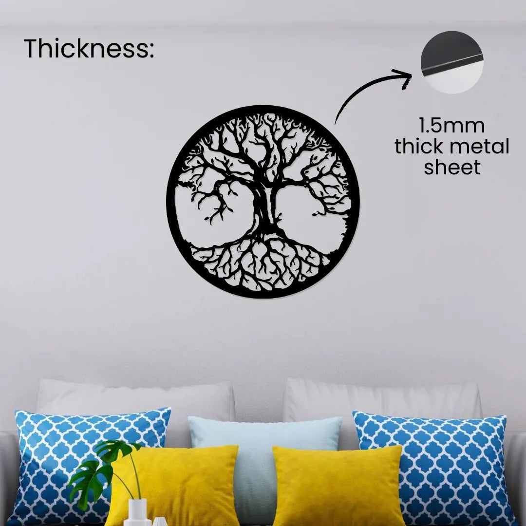 Tree of life round metal wall art 1.5mm thick metal sheet