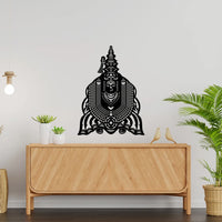 Artrooms Tulja Bhavani Metal Wall Art - Wall Decoration | Wall Hanging (18x24 inch) | Black Matte Finish