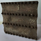 Vintage Hand-Carved Wooden Printing Block – Banded Pyramid Stud Rows