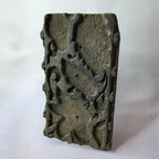 Vintage Hand-Carved Wooden Printing Block – Abstract Open Floral Carving