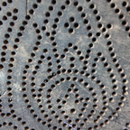 Vintage Hand-Carved Wooden Printing Block – Pinhole Rose Medallion
