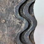 Vintage Hand-Carved Wooden Printing Block – Wavy Ribbon Groove