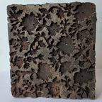 Vintage Hand-Carved Wooden Printing Block – Openwork Floral Vine Panel