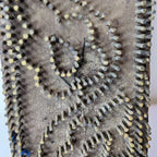 Vintage Indian Brass-Pin Wooden Printing Block – Nailhead Paisley Vine Border
