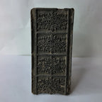 Vintage Wooden Printing Block – Stacked Floral Panel Column